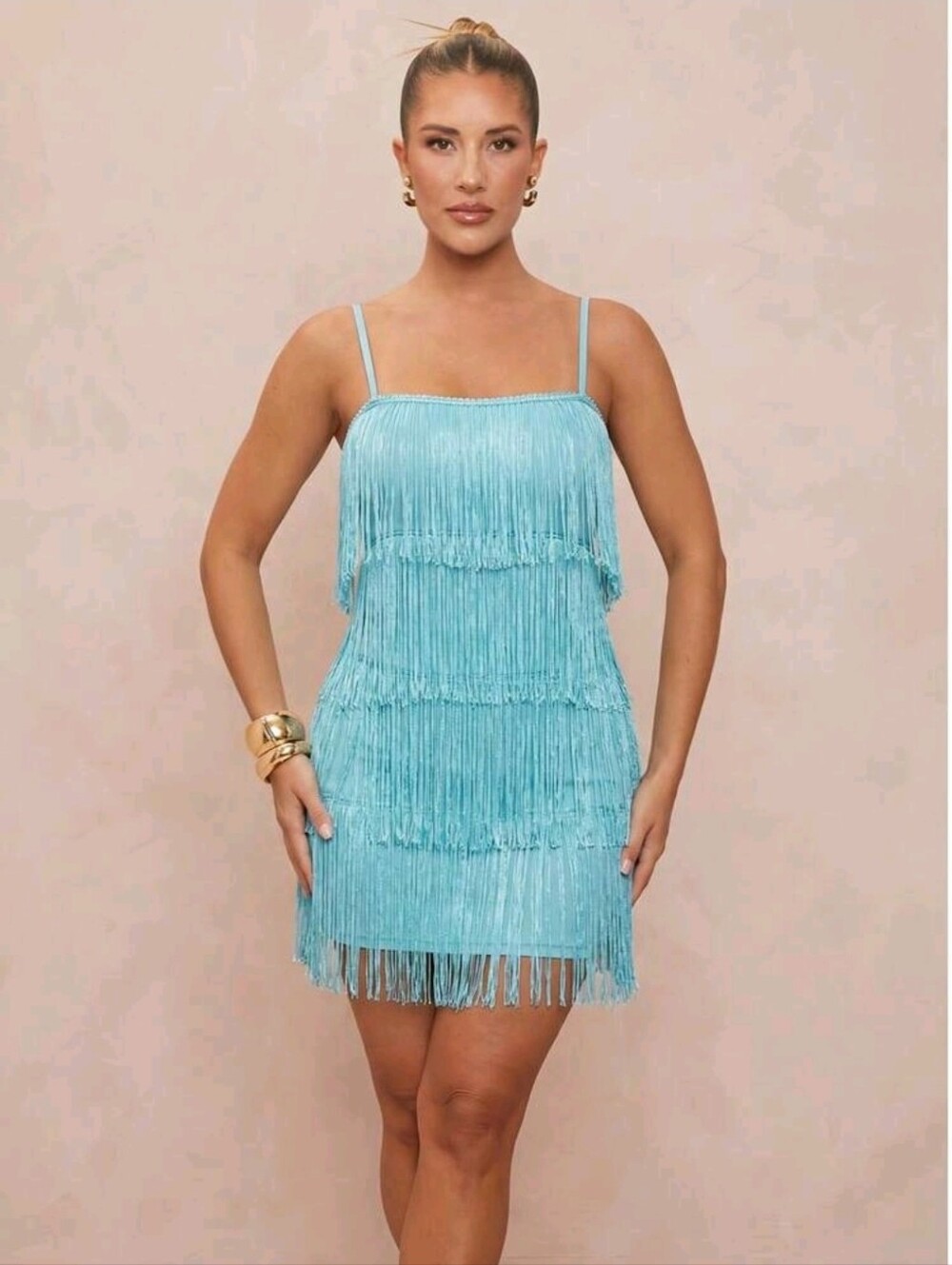 Lumalex Knit Tassel Elegant Mini Dress - Picture 8 of 9